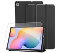 GOZOPO Custodia per tablet Samsung Galaxy Tab S6 Lite da 10,4", con pellicola proteggi schermo, accensione e spegnimento automatici, cover per tablet (nero)