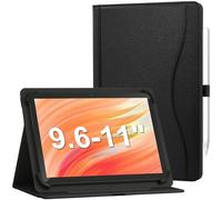 GOZOPO Custodia Universale per Tablet 10,1 Pollici, Multi-angolo Supporto Folio Cover per DOOGEE U11/ U11 Pro/TABWEE T90/ Teclast P50/ P30/ 9,6-11 Pollici Tablet (Nero)