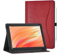 GOZOPO Custodia Universale per Tablet 10,1 Pollici, Multi-angolo Supporto Folio Cover per DOOGEE U11/ U11 Pro/TABWEE T90/ Teclast P50/ P30/ 9,6-11 Pollici Tablet (Rosso)
