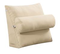 GOZYLA Cuscino a cuneo da lettura regolabile: cuscino rotondo triangolare per posizionamento della schiena, sfoderabile, per sedersi sul letto, sul divano, per giocare e guardare la TV (giallo, 60 x