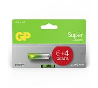 GP S6+4 AA - Super, batteria alcalina, AA (batteria stilo), confezione da 6+4