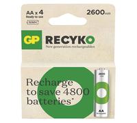 GP AA Recyko 2600mAh Batterie Ricaricabili 4 Pz.