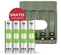 GP RECYKO - Batteria AAA 850 mAh, 4 batterie AAA NiMH 1,2 V, con caricatore USB AA AAA, modello GP B441