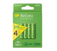 GP RECYKO confezione da 4 batterie ricaricabili 650MAH AAA 1,2 V - Precaricate - Prodotto con materiali riciclati entro il 10%
