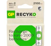 GP Batteries 223679 Blister 2 Batterie Ricaricabili Stilo AA 2100 mAh Recyko