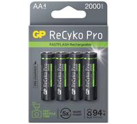 GP Batteries 4x Batterie Ricaricabile AA NiMH 2000 mAh LR06 1,2V Nero