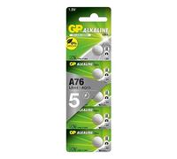 GP LR 44 5X - Pila a bottone alcalina, 110 mAh, A76, confezione da 5