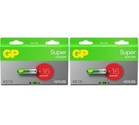 GP Batteries Batterie AA - Set da 16 | GP Super | Pile Stilo AA Alcaline da 1,5V / LR06 - Lunga Durata (Confezione da 2)