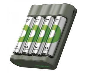 Gp Batteries Caricabatterie per AA e AAA con 4 Batterie AA NiMH da 2100 mAh Incl