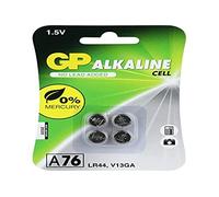 GP Batteria a bottone LR44 (76A) alcalina 110 mAh – Confezione 4x