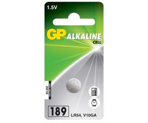 GP BUTTON CELL LR54 - Alkaline Cell 102004, - Single-use battery, LR54, SR54, Alkaline, 1.5 V, 1 pc[s], Silver - Warranty: 12M NEW