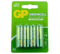 GP Confezione Da 4 Batterie AA Greencell Heavy Duty Cloruro Di Zinco