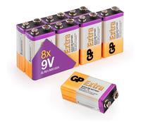 GP - Confezione da 8 batterie alcaline da 9 V (MN1604 / 6LR61) - Durata e prestazioni eccezionali - 9 Volt / PP3 / 6LR61 / MN1604