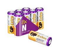 GP Extra Batteria alcalina LR1 1,5 V | Set da 8 batterie LR1 | Compatibile con 910A, Lady, N, E90 | per termometri digitali, misuratori di pressione e sistemi di accesso senza chiave