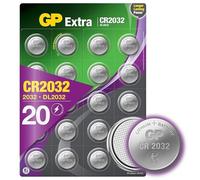 GP Extra Batteria Bottone al litio CR2032 3V | Set da 20 batterie 2032 | Pile 2032 da 3V (CR 2032, DL2032), ideale per AirTag, luci LED, chiavi auto e altro | Lunga durata e a prova di perdite
