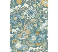 GP & J Baker Carta da parati Little Magnolia - Denim/ Ochre