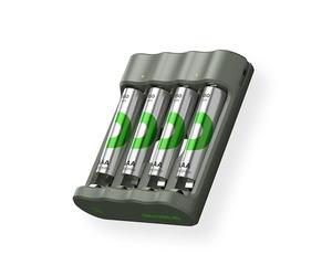 GP RECYKO - Batteria AAA 850 mAh, 4 batterie AAA NiMH 1,2 V, con caricatore USB AA AAA, modello GP B441