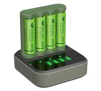 GP ReCyko Caricabatterie quotidiano B421 (USB) con dock di ricarica D451, incl. 4 batterie AA NiMH da 2100 mAh