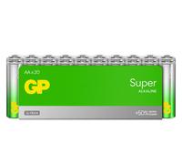 Batterie AA - Set da 20 | GP Super | Pile Stilo AA Alcaline da 1,5V / LR06 - Lunga Durata