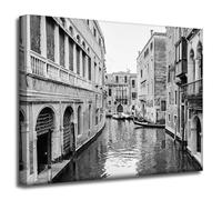 GP TONER Quadro su tela bianco e nero Venezia 50X40 cm