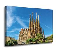 GP TONER Quadro su tela decorazione dell'ufficio e della casa Sagrada Familia Barcellona Spagna 70x50 cm