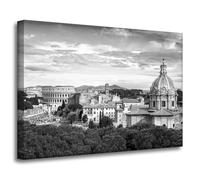 GP TONER Quadro su tela Italia Roma bianco e nero 70X50 cm