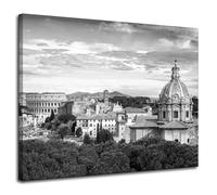 GP TONER Quadro su tela Roma Italia bianco e nero 100X80