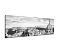 GP TONER Quadro su tela Roma Italia bianco e nero 120X40