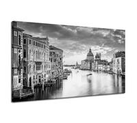 GP TONER Quadro su tela Venezia bianco e nero 120X70 cm