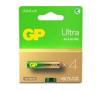 GP ULTRA ALKALINE AAA/LR03 - Battery. 4-Pack - Warranty: 12M