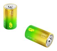 GP U2 D - Ultra, batteria alcalina, D (torcia), confezione da 2 pezzi