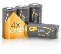 GP Ultra Plus Batteria al litio CR123A 3V | Set da 4 Batterie CR123 | Batterie CR123a per Smart Home, allarmi, torce, accessori foto e altro | Compatibili con DL123, CR17345 e 5018LC