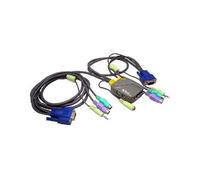 GP1309 KVM Micro 2 Porta VGA PS2 Interruttore Audio Scatola con Cavi