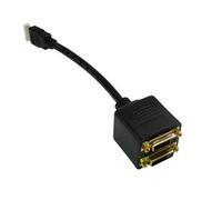GP41 1X Maschio HDMI A 2X DVI Femmina Splitter Cavo 12Cm Connettori Dorati