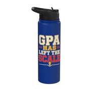 GPA Left The Scale Student Overachiever Humor Stainless Steel Insulated Water Bottle