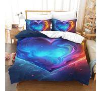 GPARSDDIO 3D Stampa Set Copripiumino Love Set Di Lenzuola 2 Pezzi Con Cerniera,piumone in Microfibra Con Federa Per Ragazzi E Ragazze Single（140x200cm）