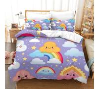 GPARSDDIO Copripiumino Rainbow Set 2 Pezzi Copripiumini Con Cerniera E Federe 3D Stampa Set Di Biancheria Da Letto in Morbida Microfibra Copripiumino+Federe King（220x240cm）