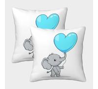 GPARSDDIO Elefante Decorativo Copricuscini Cerniera Invisibile Quadrati 2 Pezzi Cuscini Divano per Divano Soggiorno Sedia Letto 50x50cm