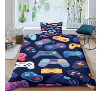 GPARSDDIO Stampa 3D Gamepad Set Di Biancheria Da Letto 3 Pezzi Copripiumino E Federa Coordinata Per Ragazzi E Ragazze,coppie,camera Da Letto,decorazione Single（135x200cm）