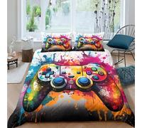 GPARSDDIO Stampa 3D Gamepad Set Di Biancheria Da Letto Con 3 Pezzi Set Copripiumino Con Chiusura A Cerniera Per Ragazzi E Ragazze,coppie,camera Da Letto,decorazione Double（200x200cm）