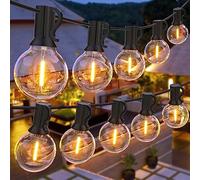 GPATIO Catena Luminosa Esterno G40 [100FT/ 30M], Lampadine in Plastica Bianca Calda 50+2 Pz, Luci da esterno giardino Impermeabile per Feste in Giardino, Matrimonio, Decorazioni Vacanze ecc.
