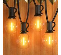GPATIO Catena Luminosa Esterno G40 Lampadine in Plastica Bianca Calda 12+1 Pz, Luci da esterno giardino Impermeabile per Feste in Giardino, Matrimonio, Decorazioni Vacanze ecc. [25FT/ 7.6M]