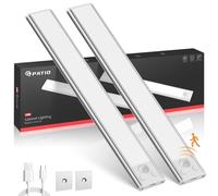GPATIO Luce Armadio LED con Sensore di Movimento, Luce led dimmerabile a tre colori, USB Ricaricabile Led Sottopensile con Striscia Magnetica Adesiva per Cucina, Scale, Corridoi (30CM*2 Pezzi)