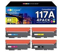 GPC Image 117A W2070A (Con Chip) Compatibile per HP 117A Toner per HP Color Laser MFP 178nw 178nwg 179fnw 179fwg 150a 150w 150nw (Nero Ciano Giallo Magenta, 4-Pack)