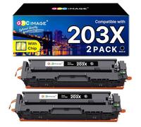 GPC Image 203X Nero Cartucce di Toner Compatibile per HP 203X 203A CF540X CF540A per toner HP Color Laserjet Pro MFP M281fdw M281fdn M281cdw M280nw M254dw M254nw M254dn (Nero, 2-Pack)