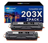 GPC Image 203X Nero Cartucce di Toner Compatibile per HP 203X 203A CF540X CF540A per toner HP Color Laserjet Pro MFP M281fdw M281fdn M281cdw M280nw M254dw M254nw M254dn (Nero, 2-Pack)