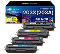 GPC Image 203X CF540X Toner Con Chip Compatibili per HP 203X 203A per Toner M281fdw per Color Laserjet Pro MFP M281fdw M281fdn M281cdw M280nw M254dw M254nw M254dn (Nero Ciano Magenta Giallo, 4-Pack)