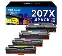 GPC Image 207X Con Chip Cartucce Toner Compatibili per HP 207X 207A per Color LaserJet Pro MFP M283fdw M282nw M283fdn M255dw M255nw W2210X W2211X W2212X W2213X (Nero Ciano Giallo Magenta, 4-Pack)