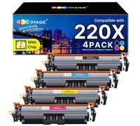 GPC Image 220 cartucce toner con chip compatibili con HP 220X 220A per Color Laserjet Pro MFP 4302dw 4302fdw 4202dw 4202dn 4302fdn, W2200X W2201X W2202X W2203X Multipack (B/C/M/Y, confezione da 4)