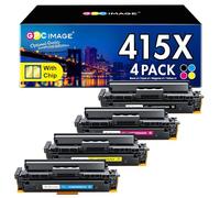 GPC Image 415X Toner Con Chip Compatibile per HP 415X 415A per Color LaserJet Pro MFP M479fdw M479dw M479dn M479 M454dw M454dn W2030X W2031X W2032X W2033X W2030A (Nero Ciano Giallo Magenta, 4-Pack)